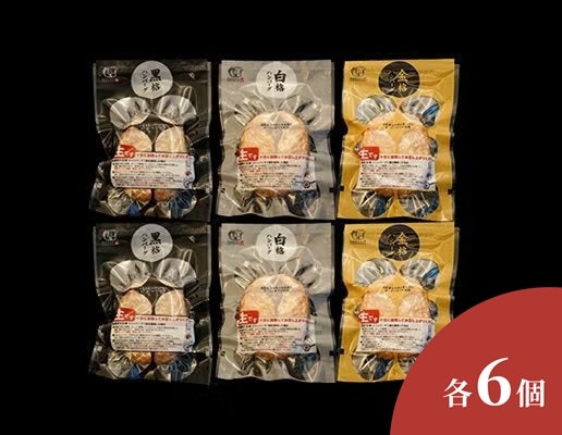 3種の格之進ハンバーグセット（各6個）